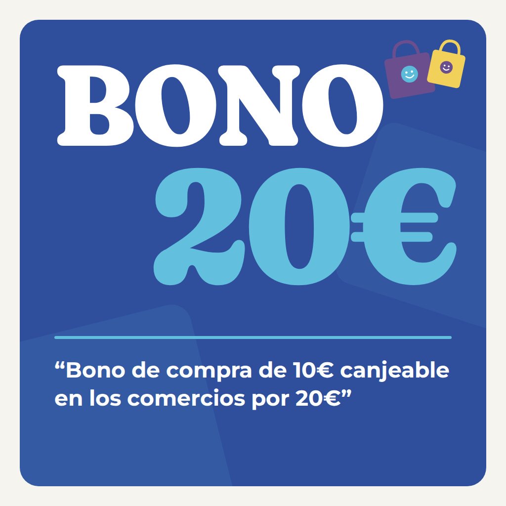 Bono de compra de 10€ canviable als comerços de L'Alcudia de Crespins